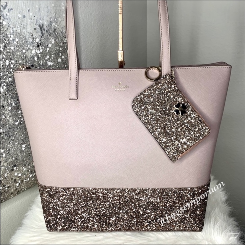 💫Holiday Set💫 Kate Spade Penny Greta Glitter Bag - Picture 1 of 8
